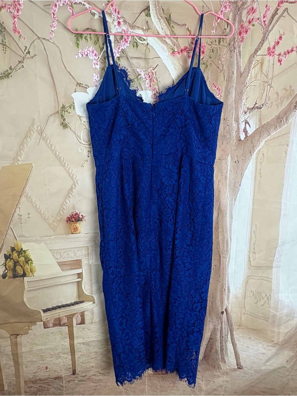 NEW J. Crew Cobalt Blue Lace Slip Dress with Scalloped Hem - Picture 5 of 9